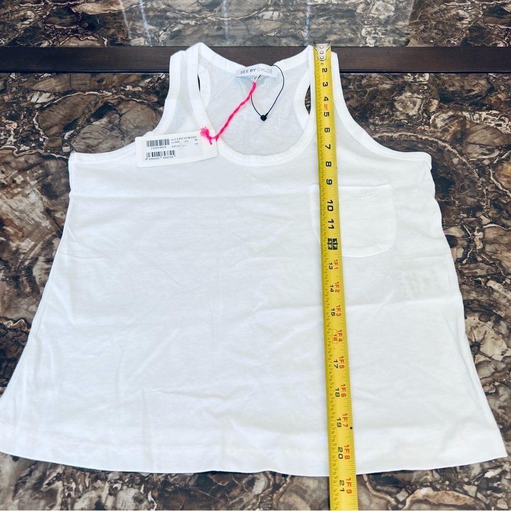 See by Chloe White Sleeveless/Tank Shirt Top size 38 USA 2 Small - Picture 11 of 16
